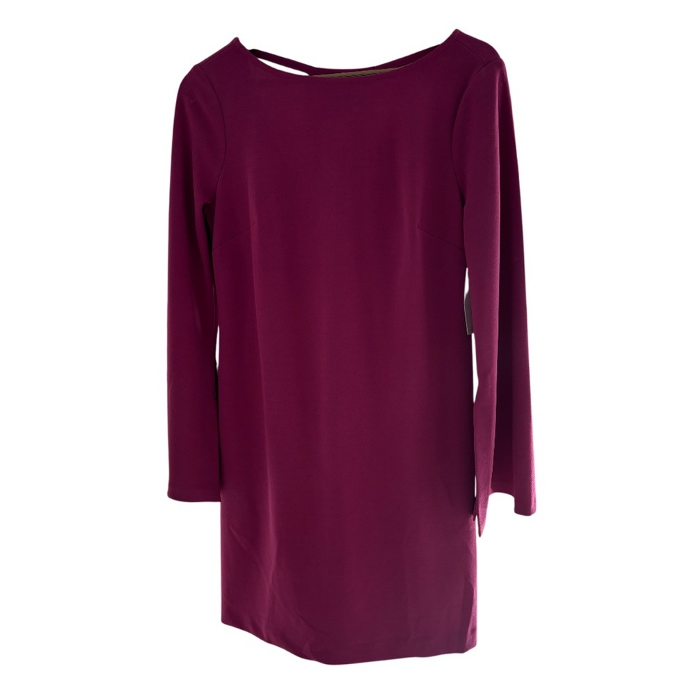 Donna Morgan Racerback Cut Out Long Sleeve Shift Dress | Stretch Crepe | Size 8 - Picture 2 of 8